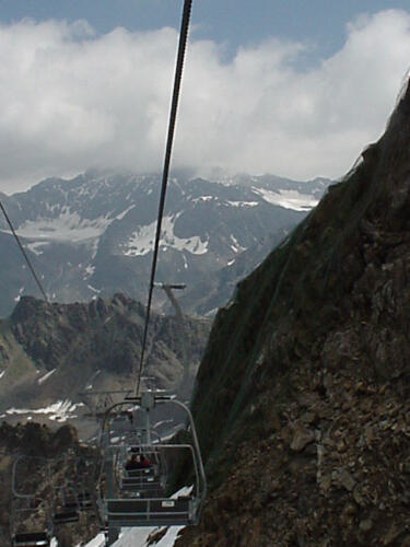 Mit der Seilbahn hinauf zum Gletscher.